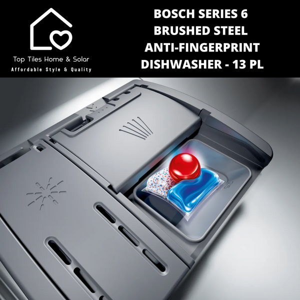 Bosch Series 6 - Brushed Steel Anti-Fingerprint Dishwasher - 13 Place Setting