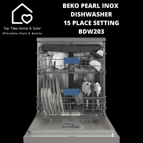 Beko Pearl Inox Dishwasher - 15 Place Setting - BDW203