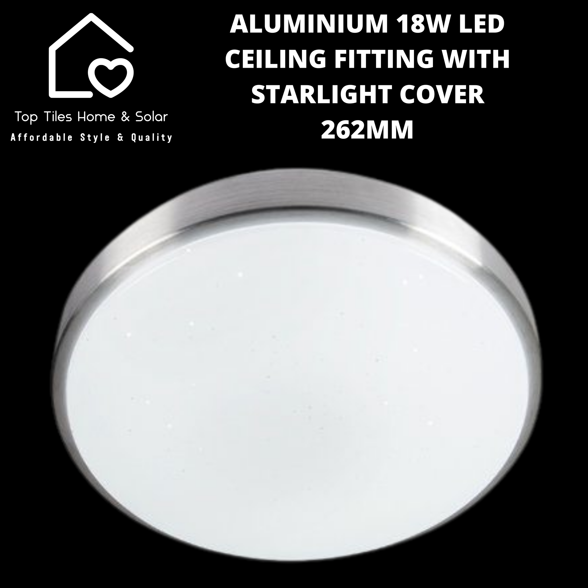 Aluminium 18W LED Ceiling Fitting with Starlight Cover - 262mm