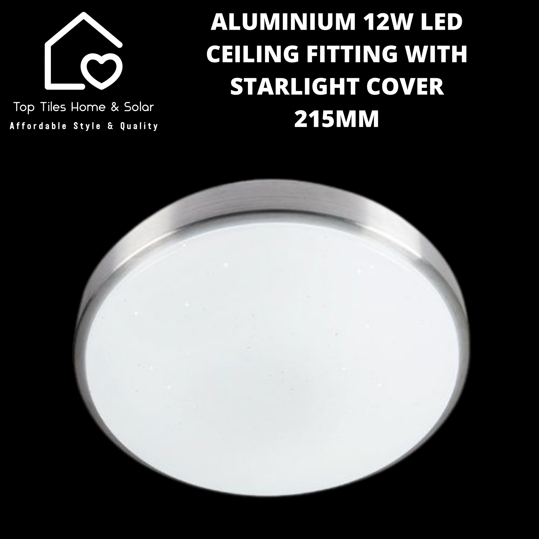 Aluminium 12W LED Ceiling Fitting with Starlight Cover - 215mm