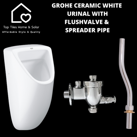 Grohe Ceramic White Urinal with Flushvalve & Spreader Pipe