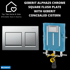 Geberit Alpha25 Chrome Square Flush Plate With Geberit Concealed Cistern