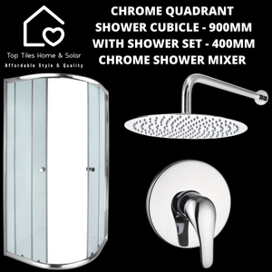 Chrome Quadrant Shower with Round Shower Set - 400mm