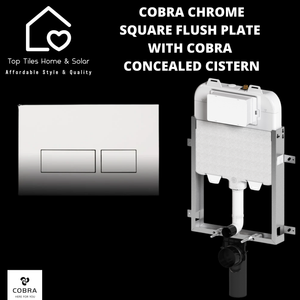 Cobra Chrome Square Flush Plate With Cobra Concealed Cistern