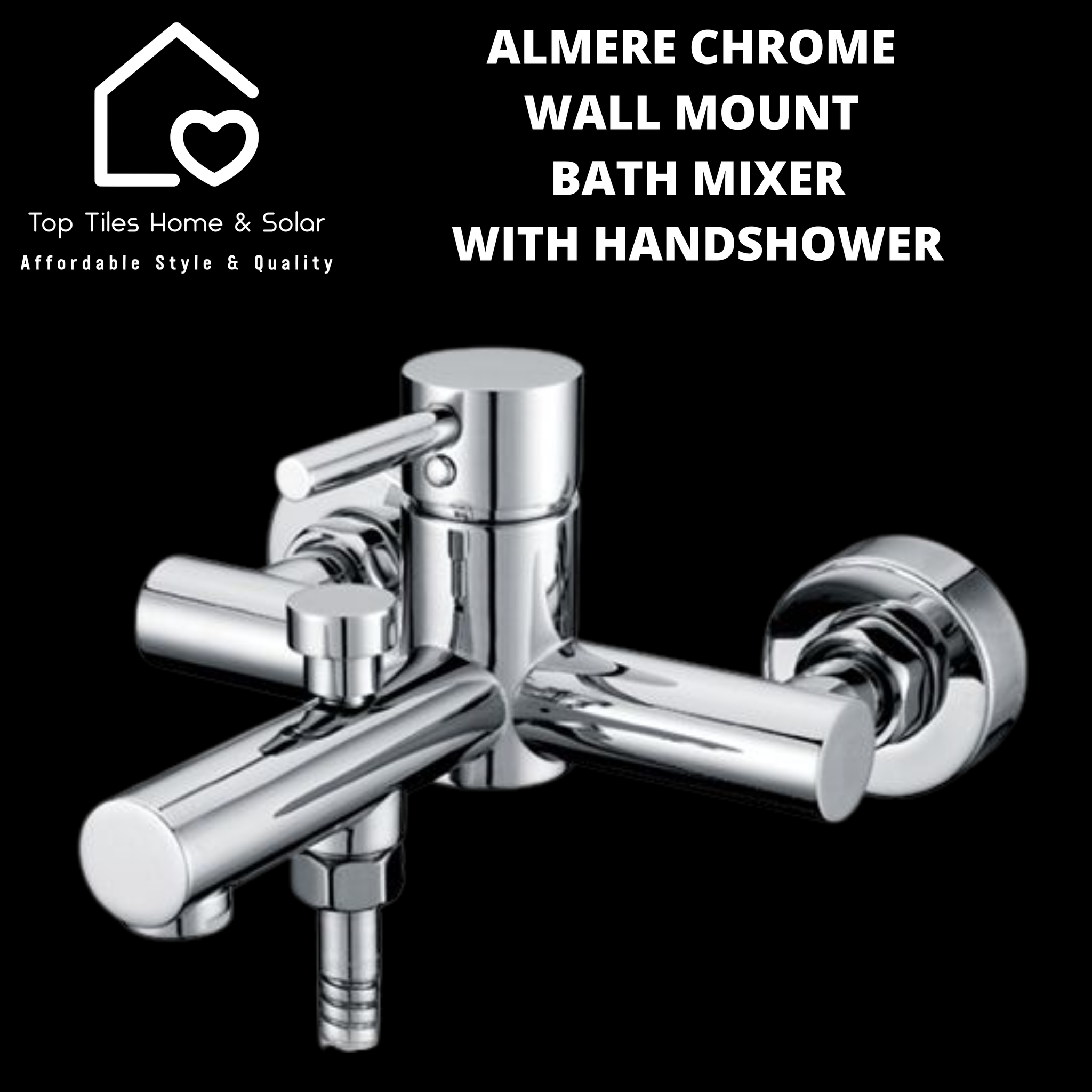 Almere Chrome Wall Mount Bath Mixer With Handshower