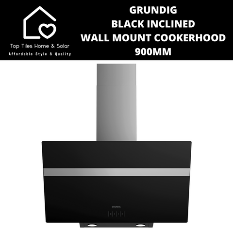 Grundig Black Inclined Wall Mount Cookerhood - 900mm