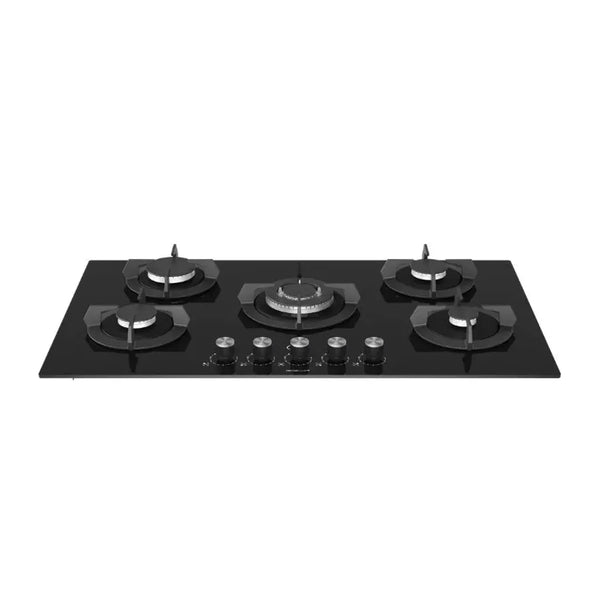Defy Black Glass 2 Ceran + 3 Gas Hybrid Hob - 90cm DHG902