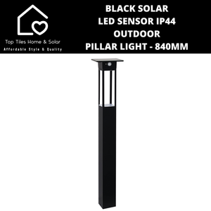 Black Solar LED Sensor IP44 Outdoor Pillar Light - 840mm