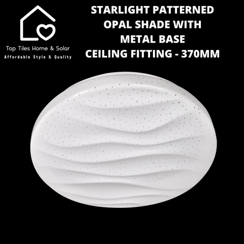 Starlight Patterned Opal Shade With Metal Base Ceiling Fitting - 370mm
