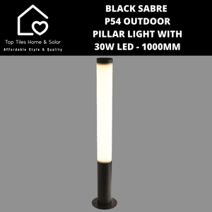 Black Sabre IP54 Outdoor Pillar Light with 30W LED - 1000mm