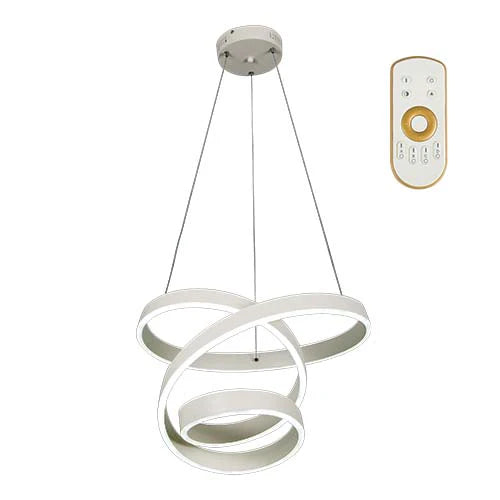 White Aluminum Acrylic Remote Controlled LED Pendant - 120W LED - 510mm