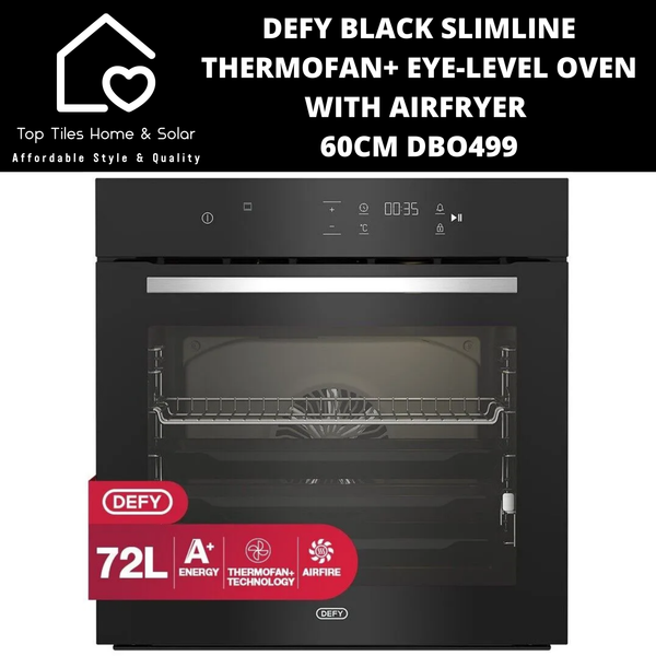 Defy Black ThermoFan+ Eye-Level Oven with Airfryer - 60cm DBO499