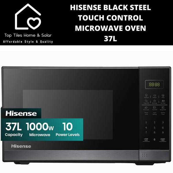 Hisense Black Steel Touch Control Microwave Oven - 37L