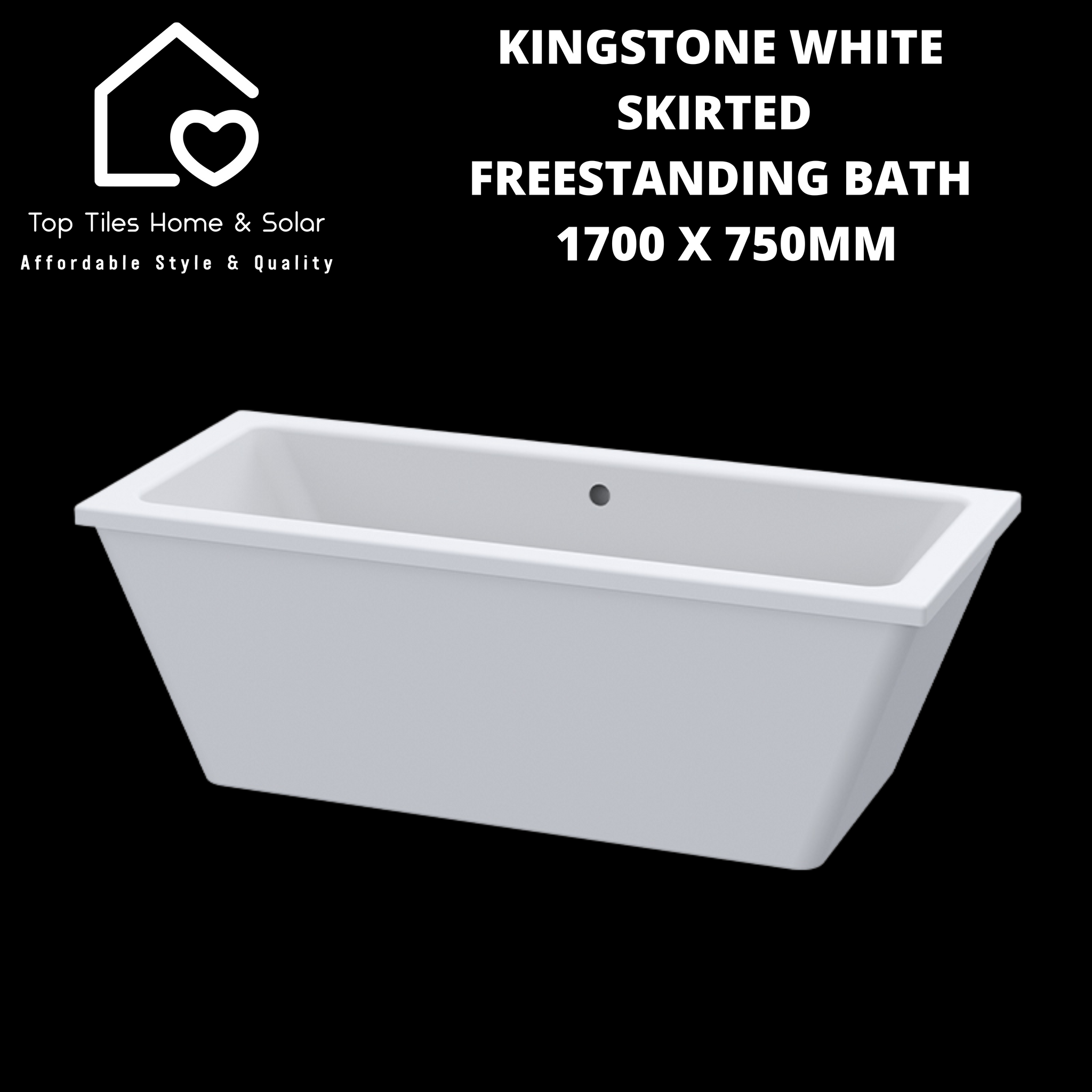 Kingstone White Skirted Freestanding Bath - 1700 x 750mm