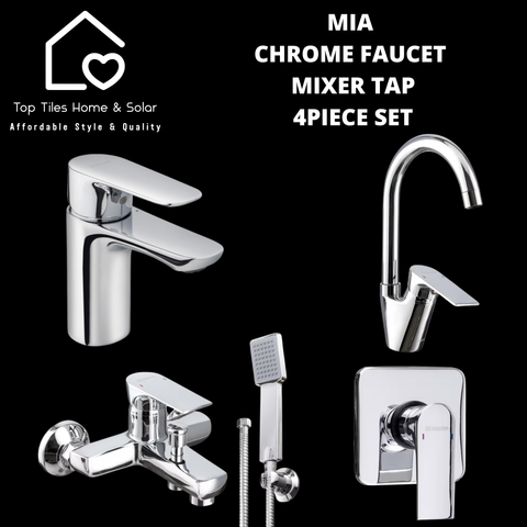 Mia Chrome Faucet Mixer Tap 4Piece Set
