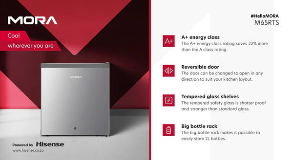 Hisense MORA Silver Efficient Cooling Bar Fridge - 44L