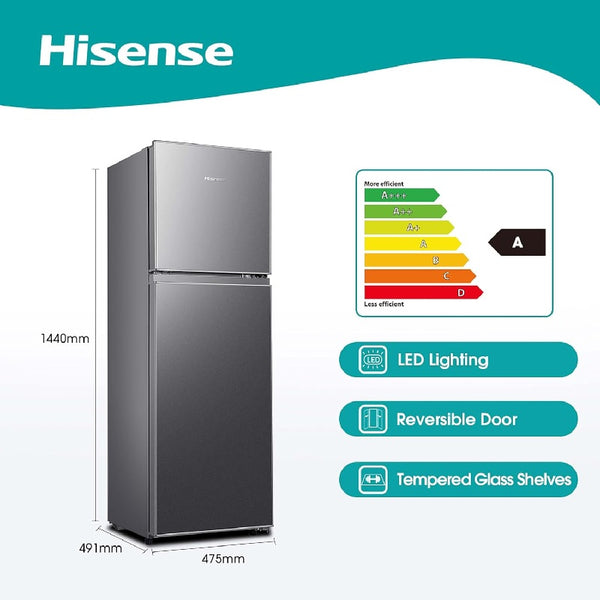 Hisense Metallic Combi Fridge Freezer - 154L