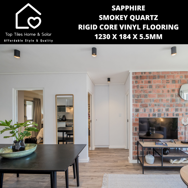 Sapphire Smokey Quartz Rigid Core Vinyl Flooring - 1230 x 184 x 5.5mm