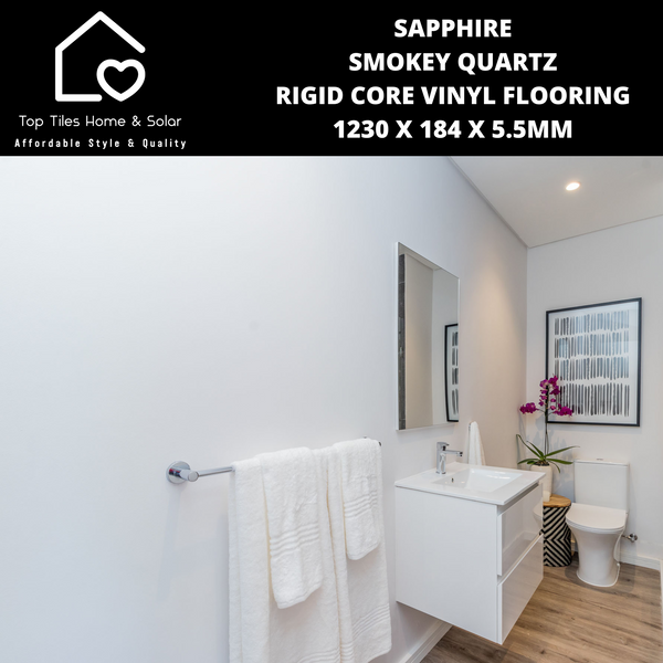Sapphire Smokey Quartz Rigid Core Vinyl Flooring - 1230 x 184 x 5.5mm