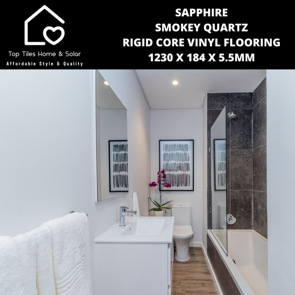 Sapphire Smokey Quartz Rigid Core Vinyl Flooring - 1230 x 184 x 5.5mm