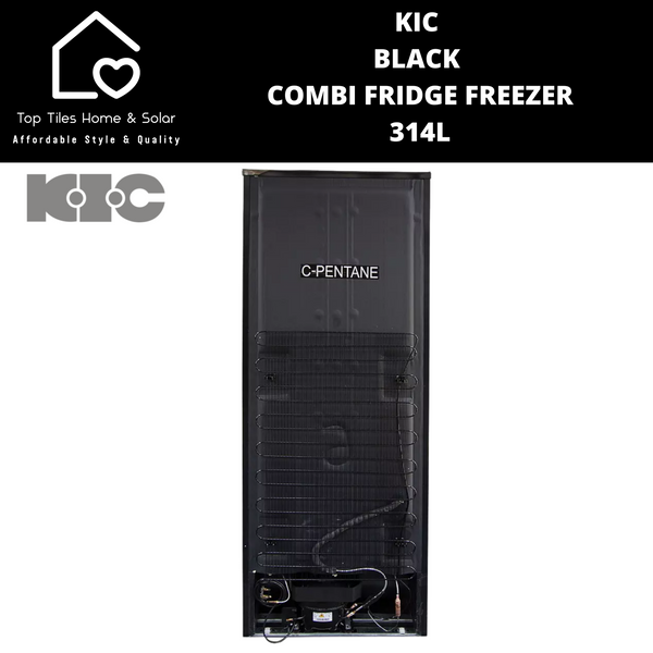 KIC Black Combi Fridge Freezer - 314L