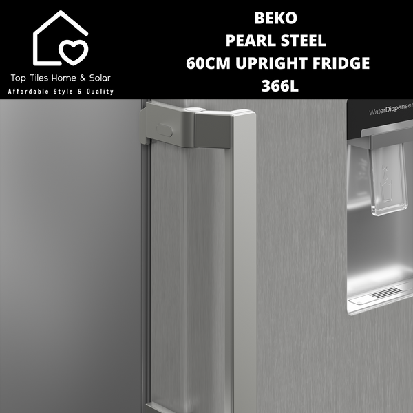 Beko Pearl Steel 60cm Upright Full Fridge - 366L