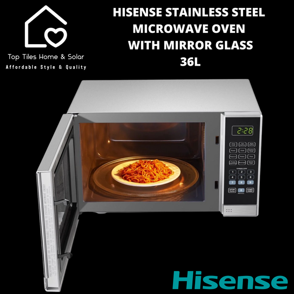 Hisense Stainless Steel Microwave Oven With Mirror Glass - 36L