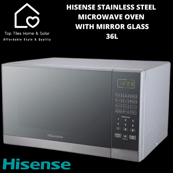 Hisense Stainless Steel Microwave Oven With Mirror Glass - 36L