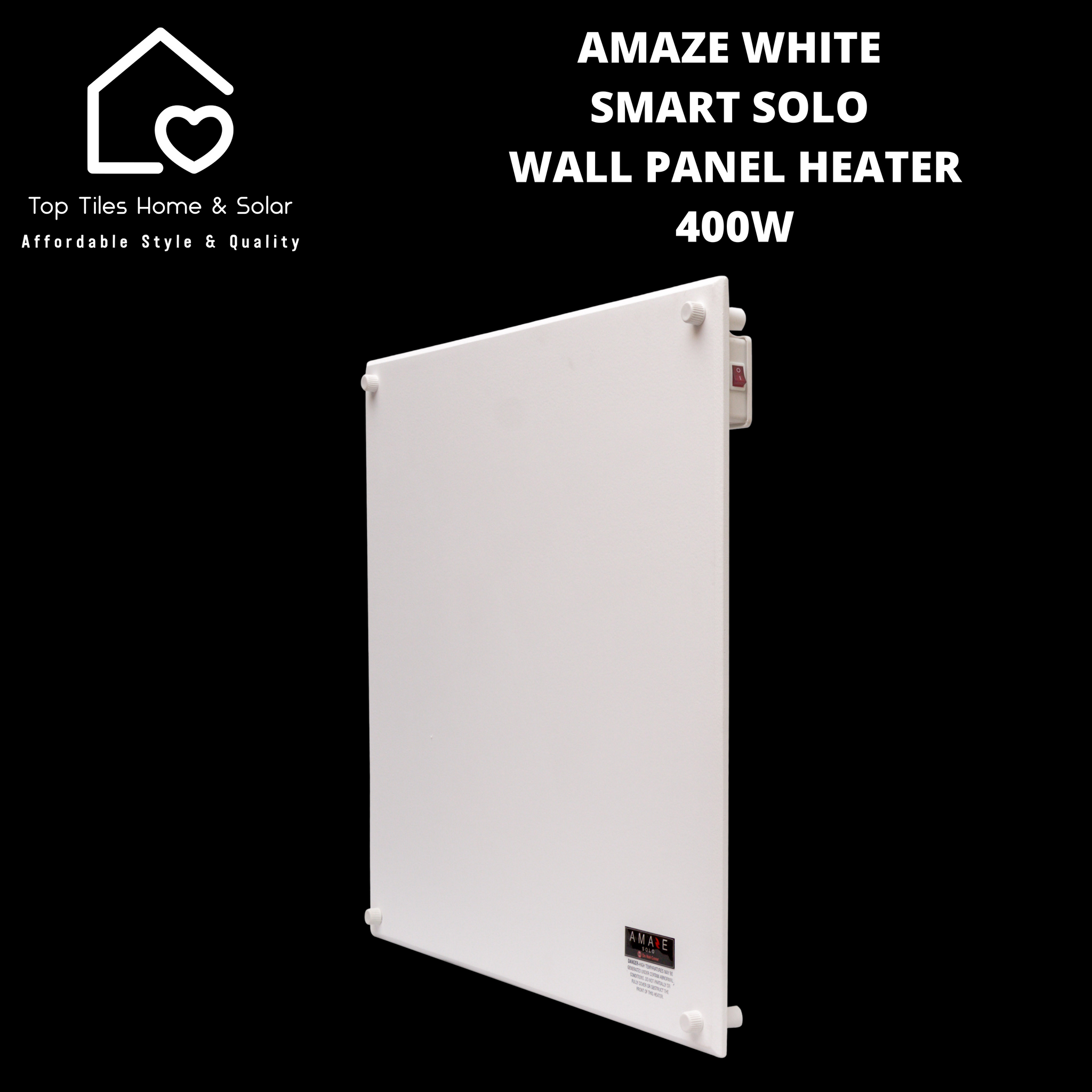 Amaze White SMART Solo Wall Panel Heater - 400W – Top Tiles Home u0026 Solar