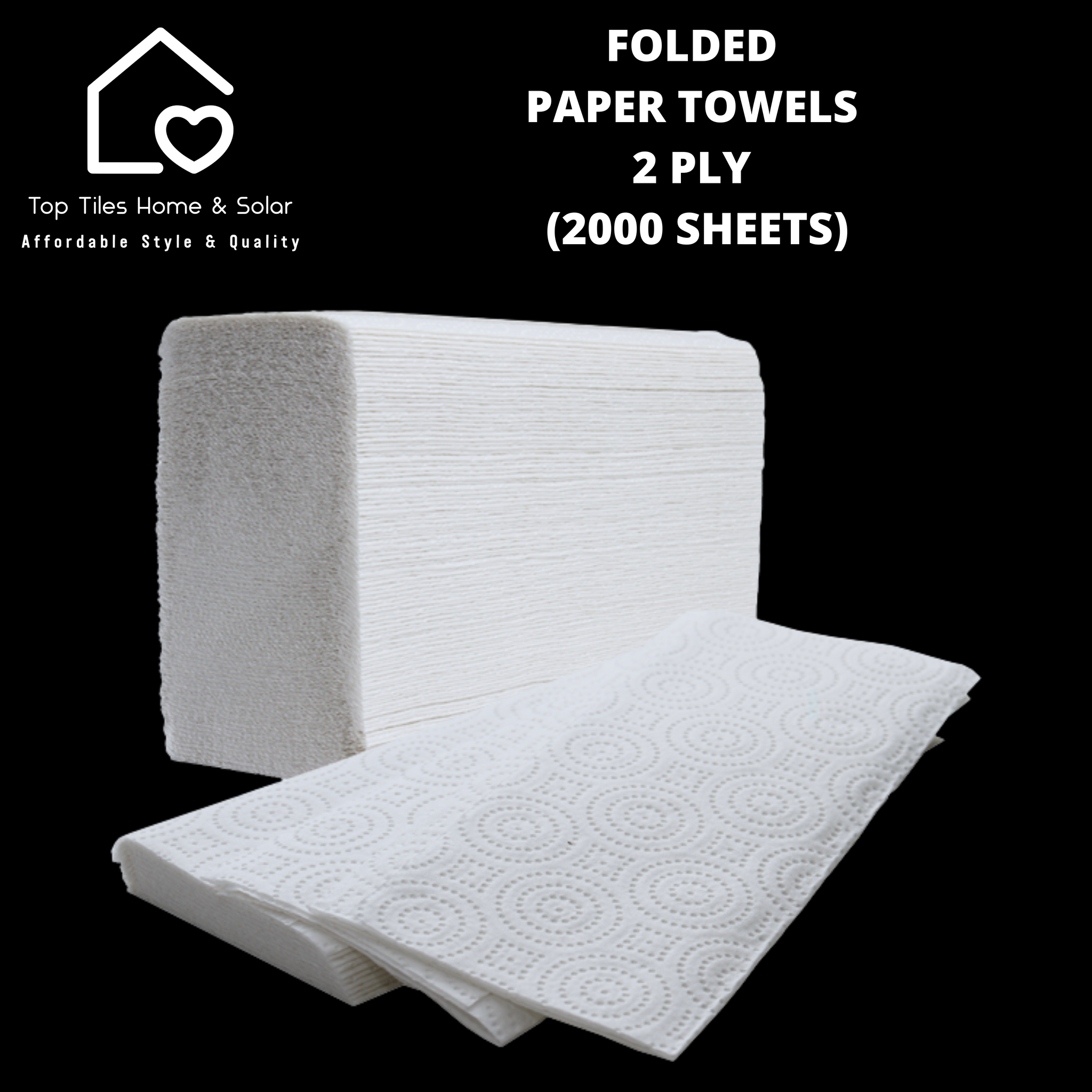 Folded Paper Towels 2 Ply (2000 Sheets)