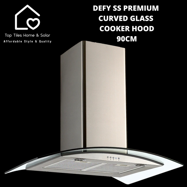 Defy SS Curved Glass Wall Mount Cooker Hood - 90cm DCH321