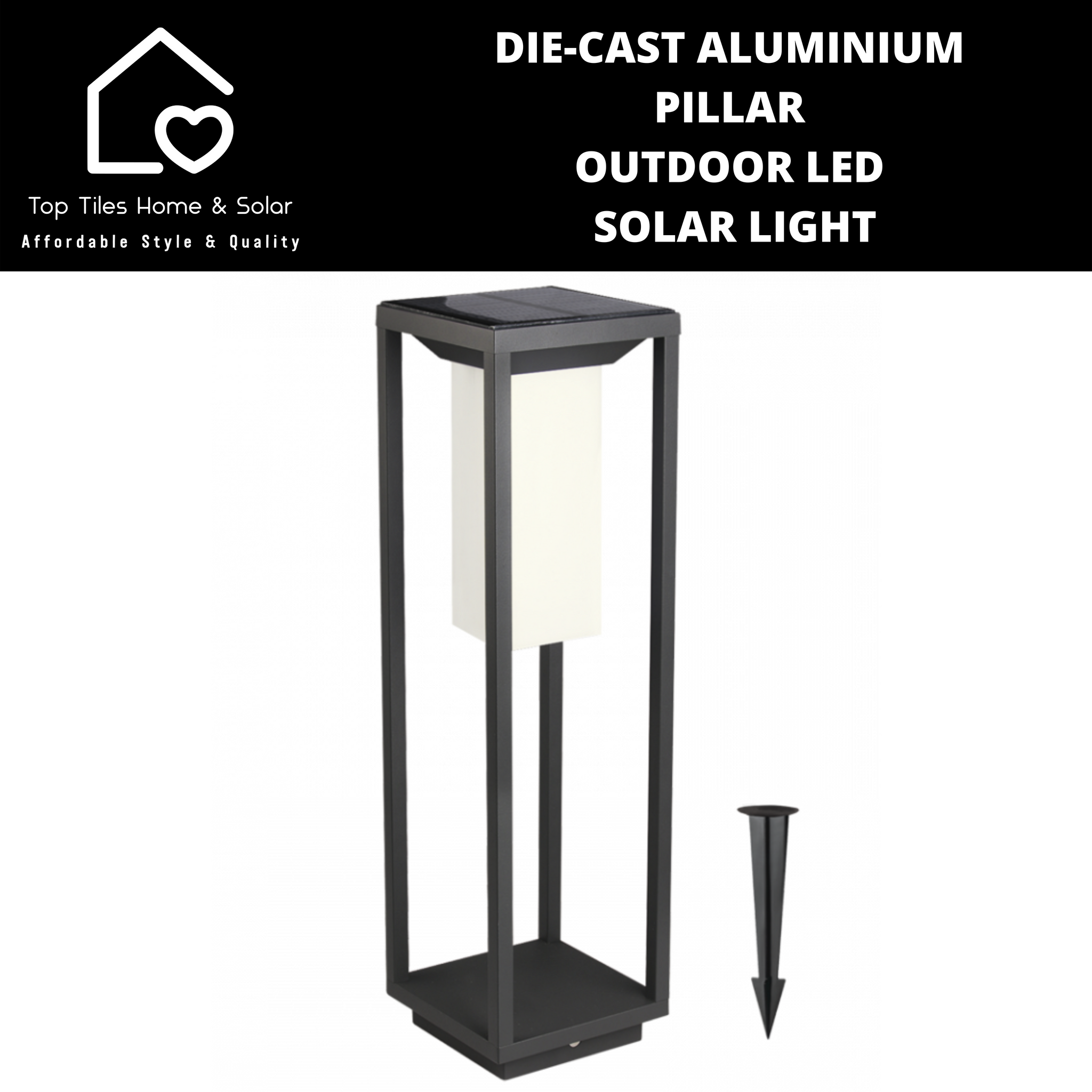 Die-Cast Aluminium Pillar Outdoor LED Solar Light
