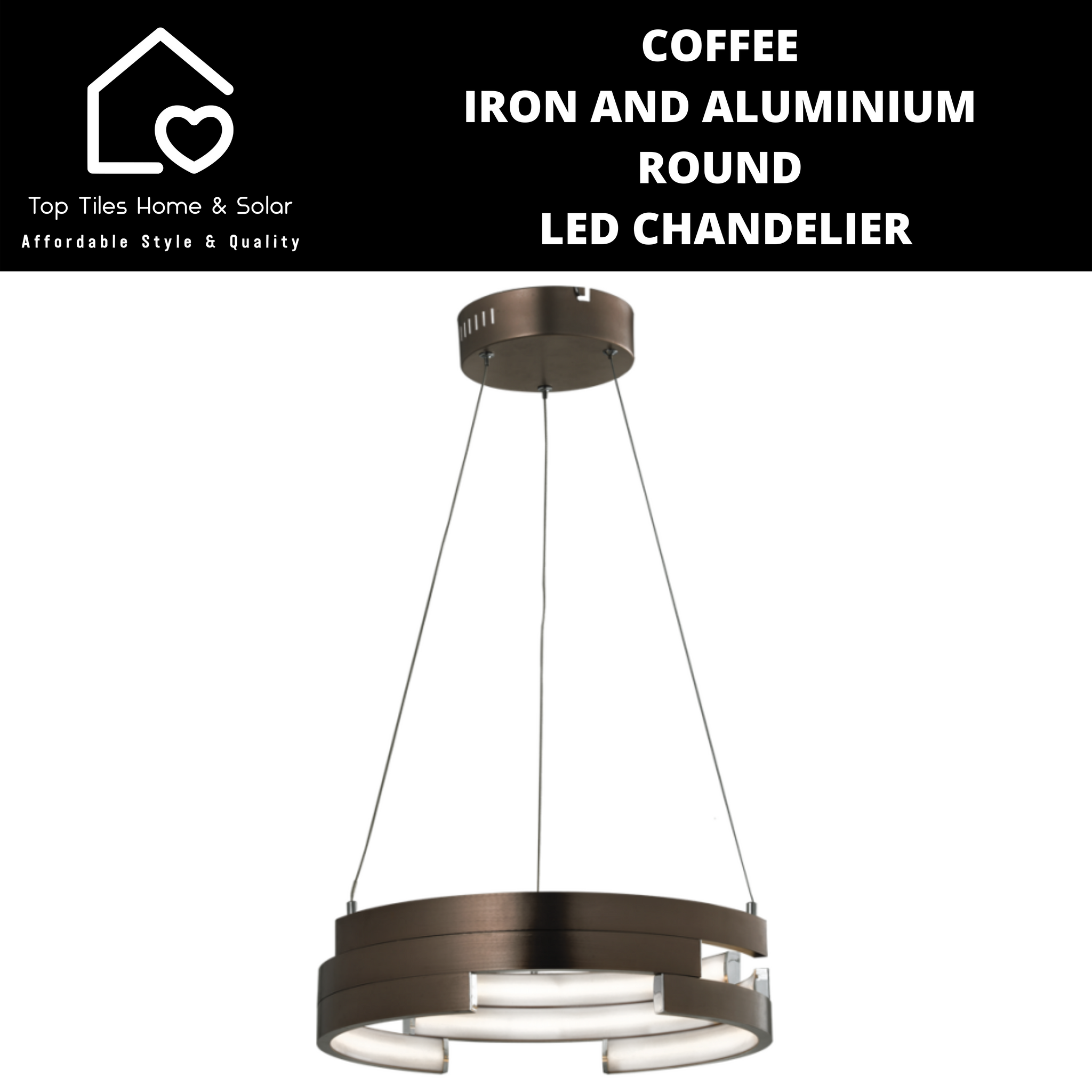 Coffee Iron And Aluminium Round LED Chandelier