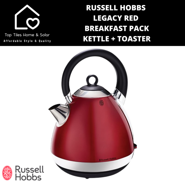 Russell Hobbs Legacy Red Breakfast Pack - Kettle & Toaster