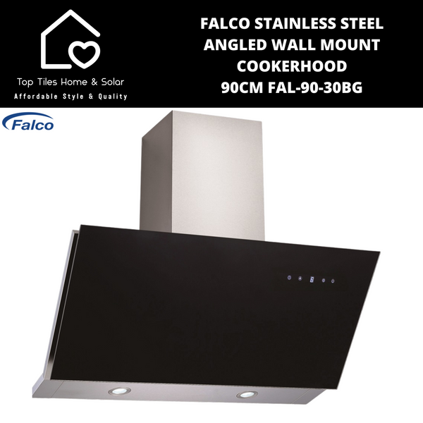 Falco Stainless Steel Angled Wall Mount Cookerhood - 90cm FAL-90-30BG
