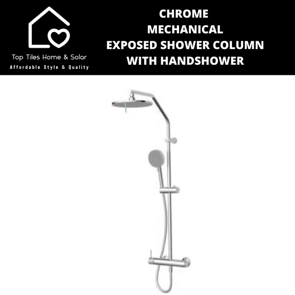 Chrome Mechanical Exposed Shower Column With Handshower