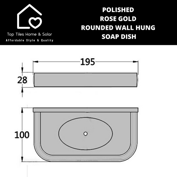 Polished Rose Gold Rounded Wall Hung Soap Dish