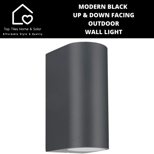 Modern Black Up & Down Facing Outdoor Wall Light