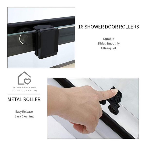 Quad Corner Entry Shower Cubicle Black Stripes - 900 x 900 x 1850mm