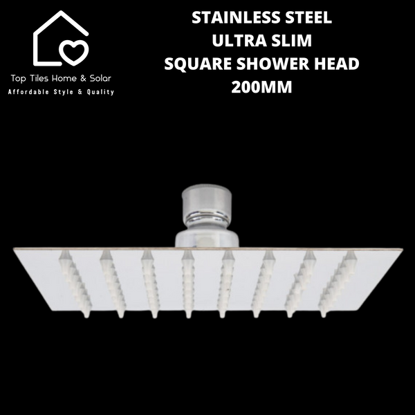 Stainless Steel Ultra Slim Square Shower Head - 200mm