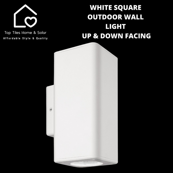 White Square Outdoor Wall Light Up & Down Facing