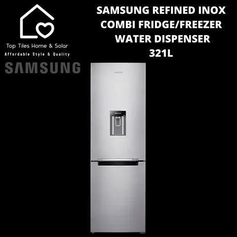 Samsung Refined Inox Combi Fridge/Freezer - 321L Water Dispenser