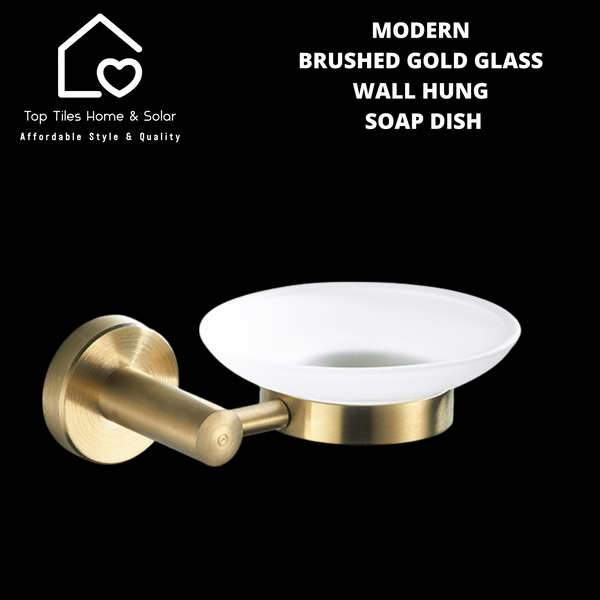 Modern Brushed Gold Glass Wall Hung Soap Dish