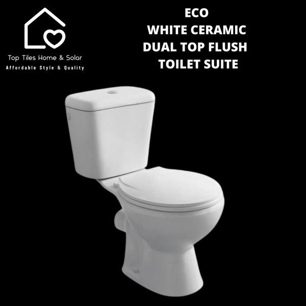 Eco White Ceramic Dual Flush Toilet Suite