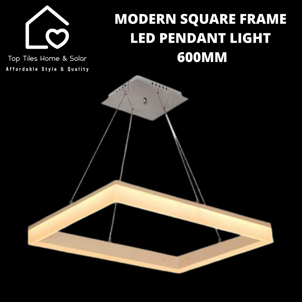 Modern Square Frame LED Pendant Light - 600mm – Top Tiles Home & Solar
