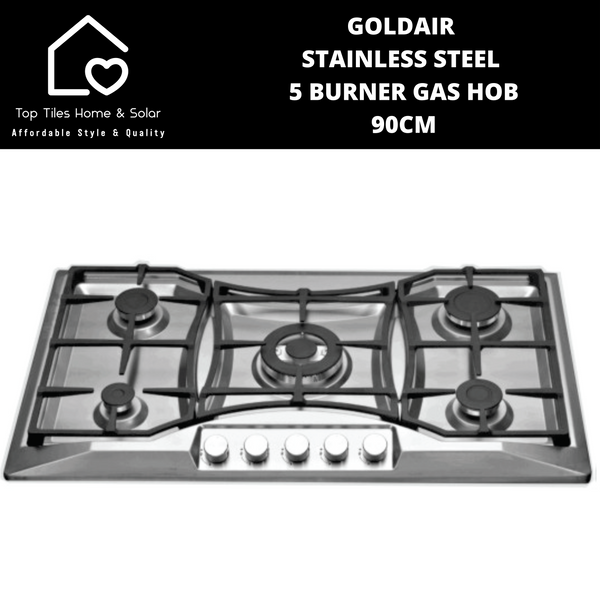 Goldair Stainless Steel 5 Burner Gas Hob - 90cm