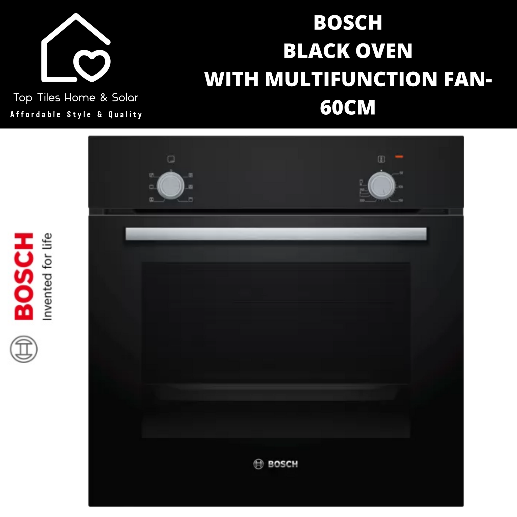 Bosch Series 2 Black Built In Oven with Multifunction Fan 60cm