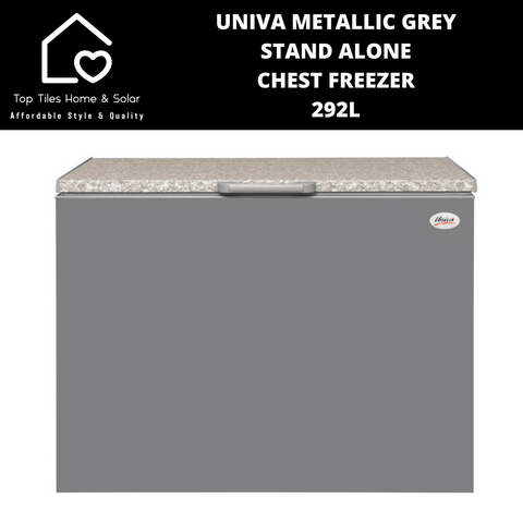 Univa Metallic Grey Stand Alone Chest Freezer - 292L