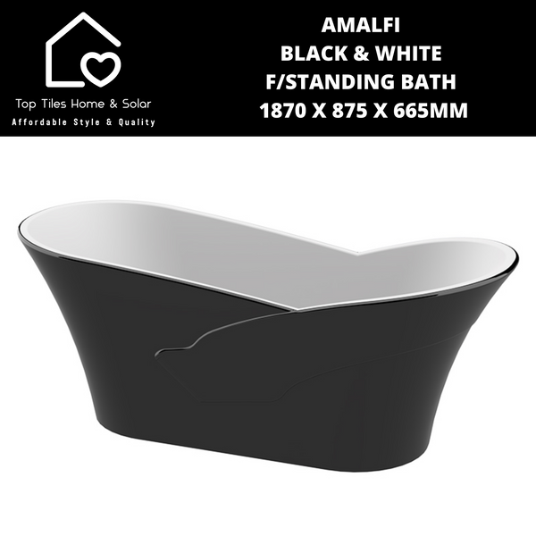 Amalfi Black & White F/Standing Bath 1730 x 770 x 710mm