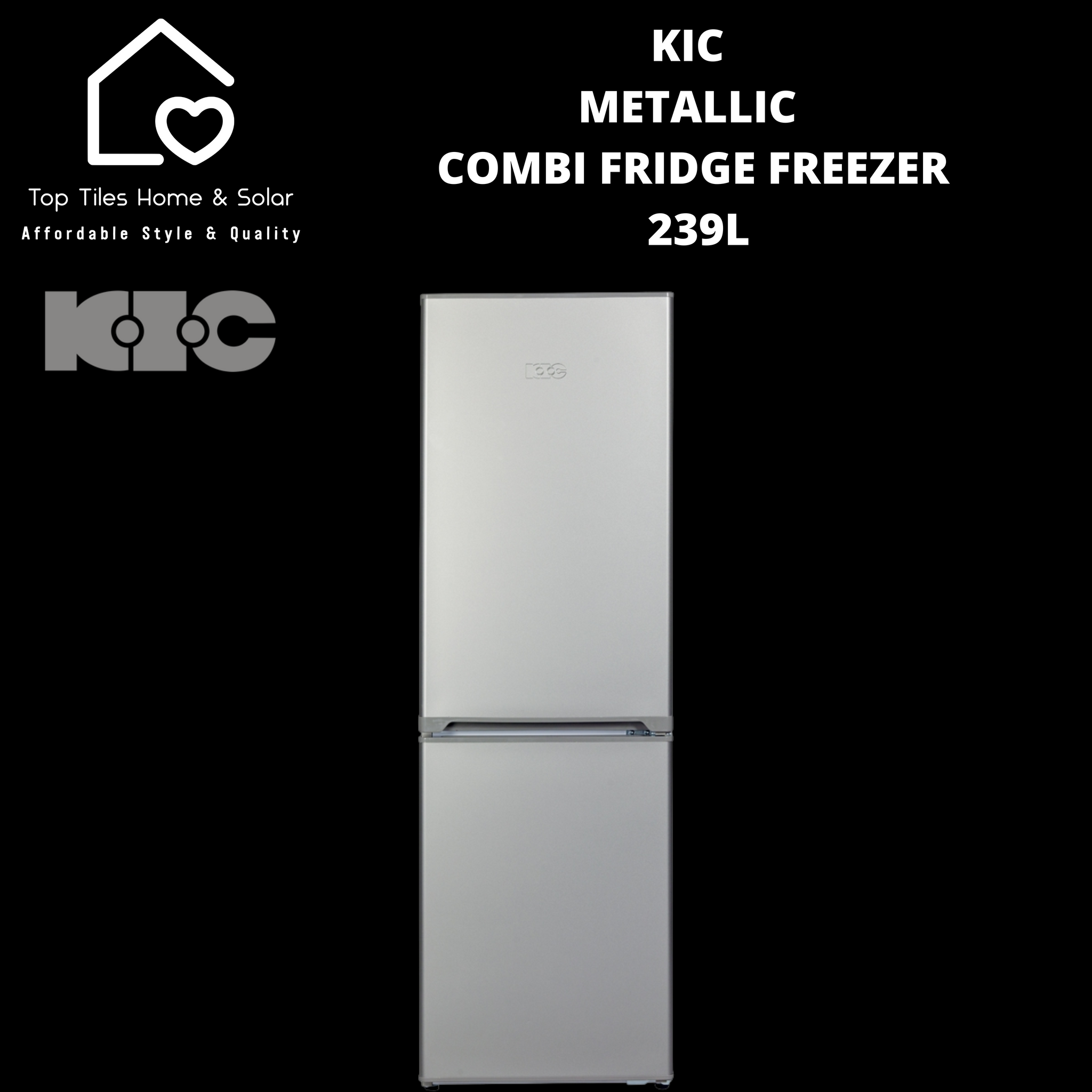 KIC Metallic Combi Fridge Freezer - 239L